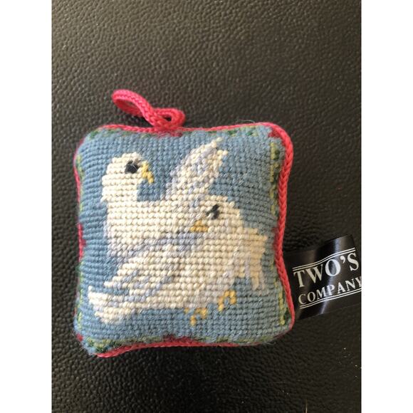 Two's Company 12 Days Of Christmas Mini Needlepoint Pillow Ornament Replacement - Picture 1 of 2